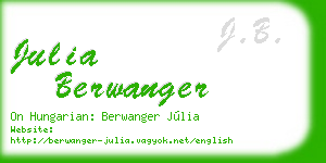 julia berwanger business card